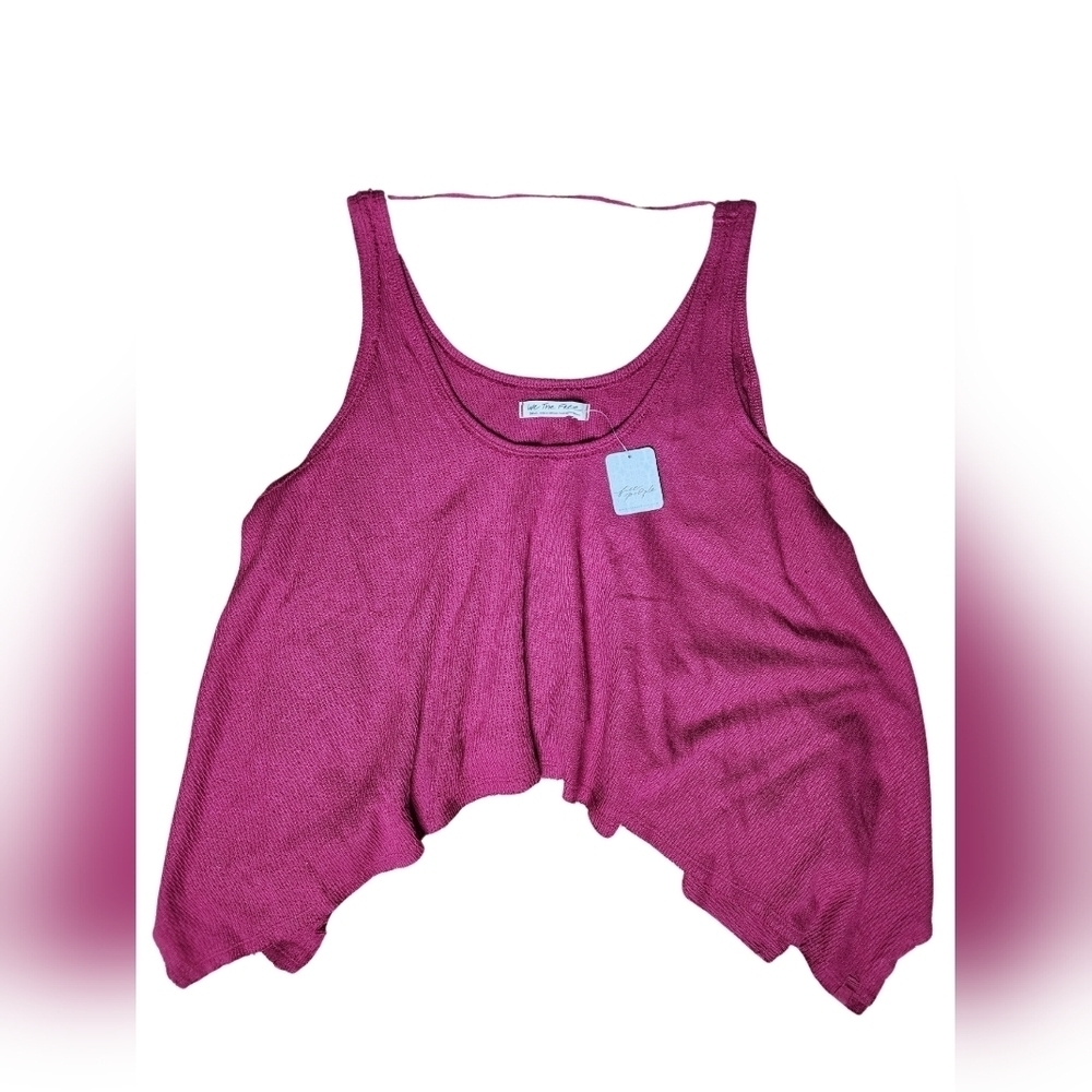 We The Free Sing La La Tank, Size Small, Oversized, Boho, Red Wine